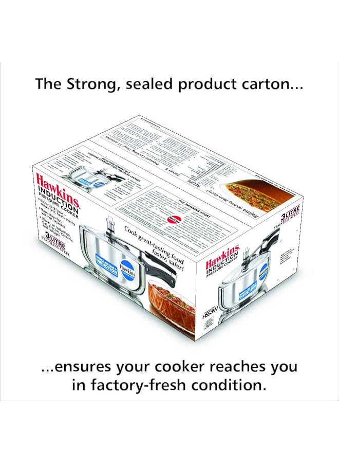 هوكينز قدر ضغط من الفولاذ المقاوم للصدأ، متوافق مع قاعدة الحث، سعة 3 لترات، لون فضي - Image 4