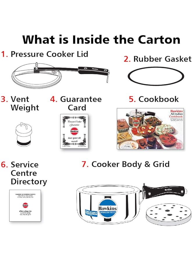 هوكينز قدر ضغط من الفولاذ المقاوم للصدأ، متوافق مع قاعدة الحث، سعة 3 لترات، لون فضي - Image 5