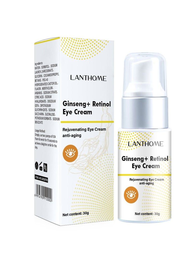 Lanthome Ginseng Retinol Eye Cream for Dark Circles and Reduce Puffiness Eye Cream Under Eye Treatment Anti Aging Eye Cream for Wrinkles Reduces Fine Lines 30g  - Image 1