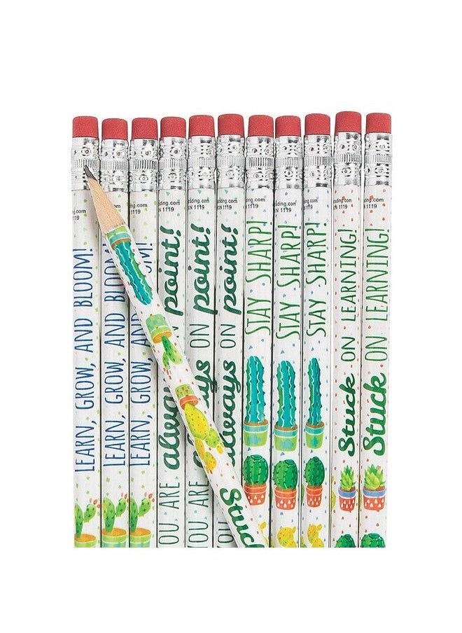 Fun Express Cactus And Succulents Pencils 24 Pieces Educational And Learning Activities For Kids  - Image 1