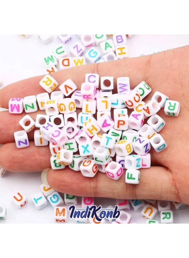 INDIKONB Alphabet Cube Beads - Multicolour Letter Beads - Single Letters for Bracelet and Jewellery Making (Without Box) - Image 3