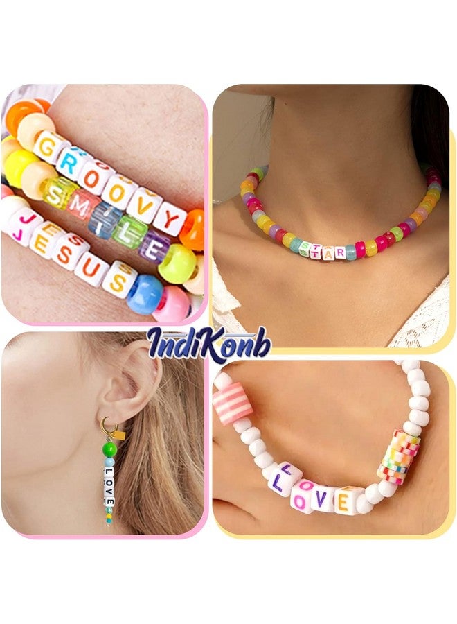 INDIKONB Alphabet Cube Beads - Multicolour Letter Beads - Single Letters for Bracelet and Jewellery Making (Without Box) - Image 5