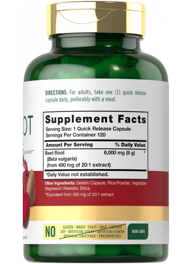CARLYLE - Carlyle Beet Root Capsules | 8000 mg | 120 Count | Non-GMO and Gluten Free Supplement - Image 1