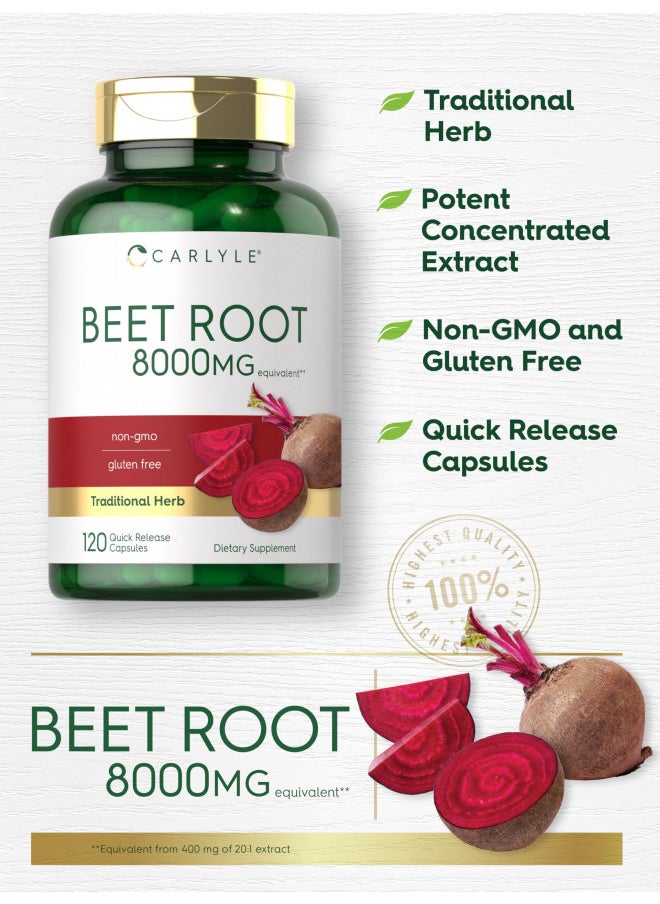 CARLYLE - Carlyle Beet Root Capsules | 8000 mg | 120 Count | Non-GMO and Gluten Free Supplement - Image 1