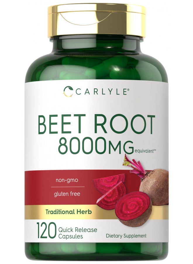CARLYLE - Carlyle Beet Root Capsules | 8000 mg | 120 Count | Non-GMO and Gluten Free Supplement - Image 1