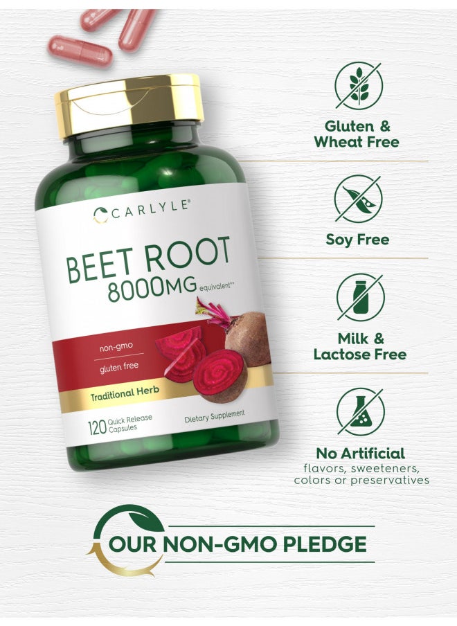 CARLYLE - Carlyle Beet Root Capsules | 8000 mg | 120 Count | Non-GMO and Gluten Free Supplement - Image 1