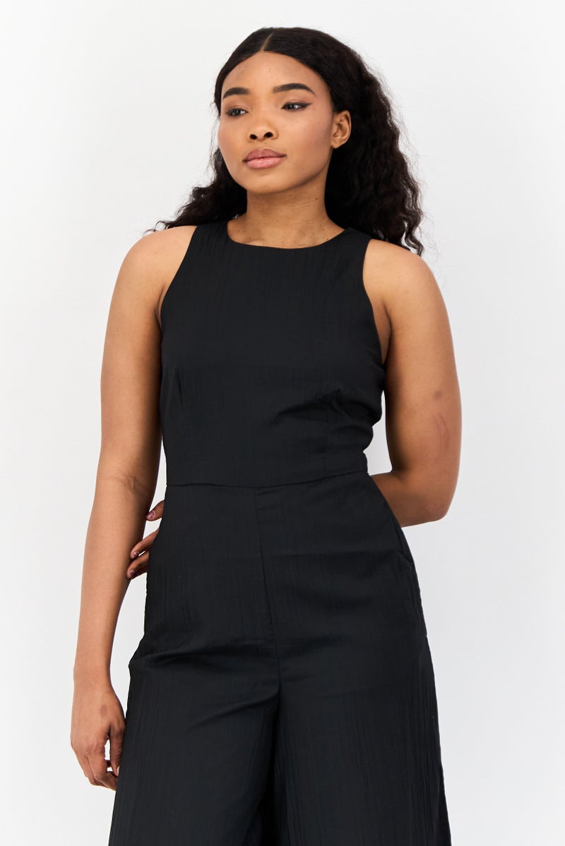 ESPRIT جمبسوت نسائي سادة بدون أكمام، أسود - Image 4