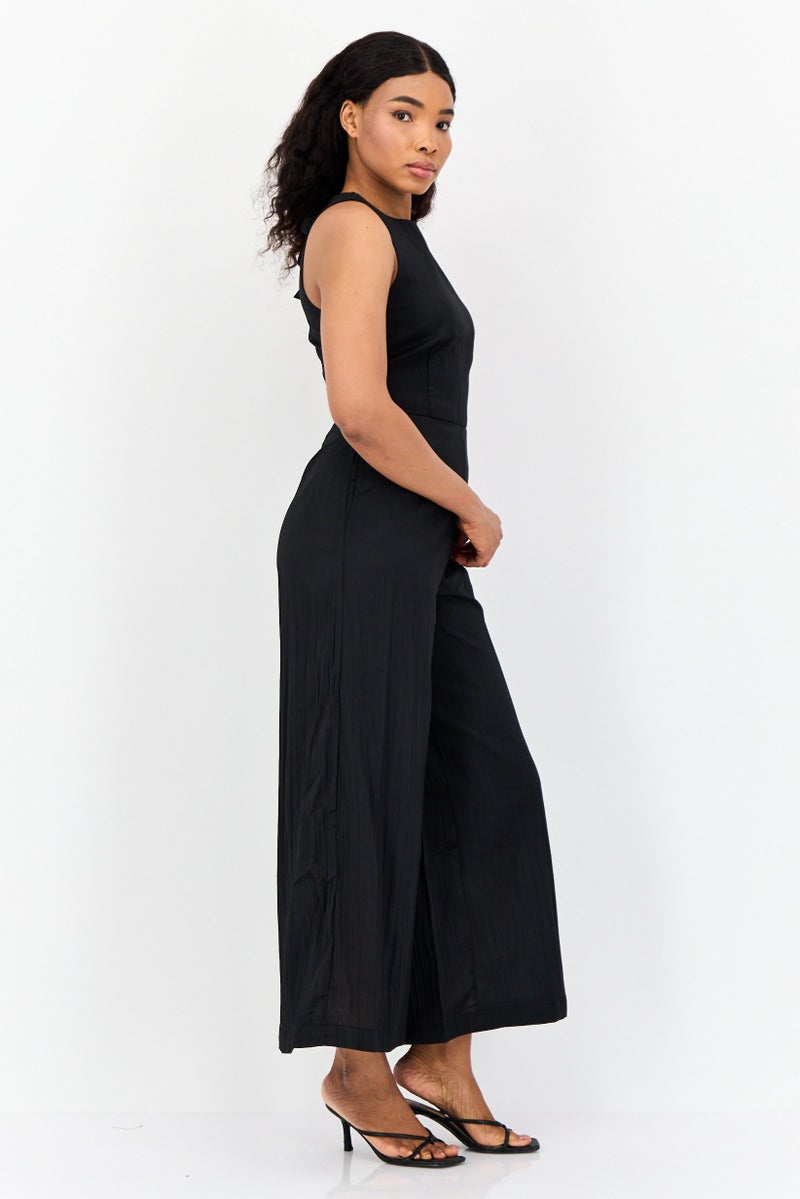 ESPRIT جمبسوت نسائي سادة بدون أكمام، أسود - Image 3