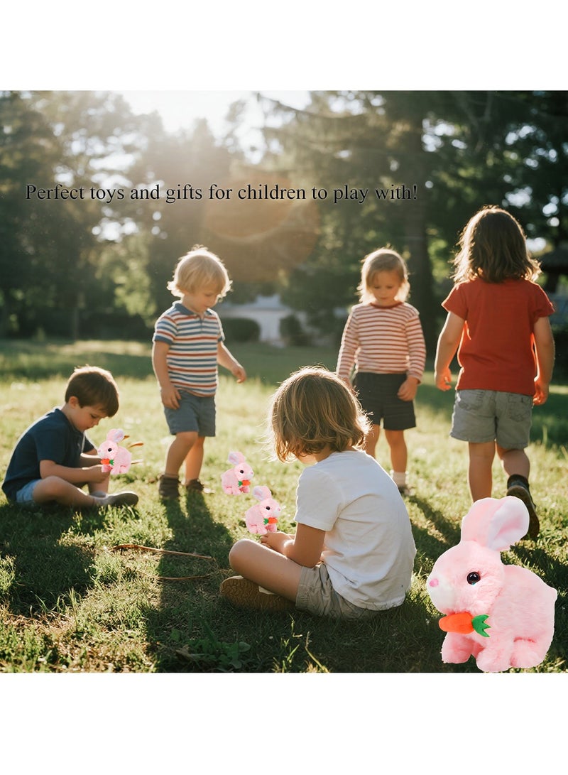 McDou Interactive Electronic Pet, Hopping Rabbit Plush Bunny Toy with Sounds Movements Animated Walking Wiggle Ears Twitch Nose Gift for Toddlers Birthday, Stuffed Animal Electric Gift - Image 2