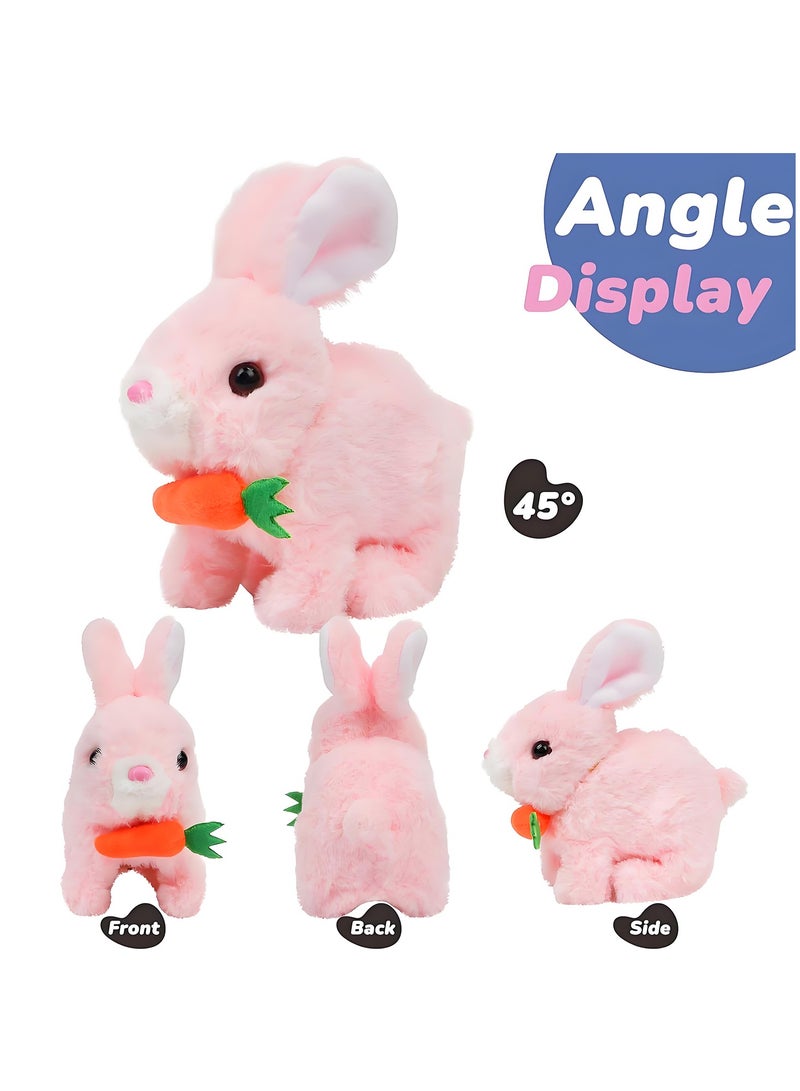 McDou Interactive Electronic Pet, Hopping Rabbit Plush Bunny Toy with Sounds Movements Animated Walking Wiggle Ears Twitch Nose Gift for Toddlers Birthday, Stuffed Animal Electric Gift - Image 3