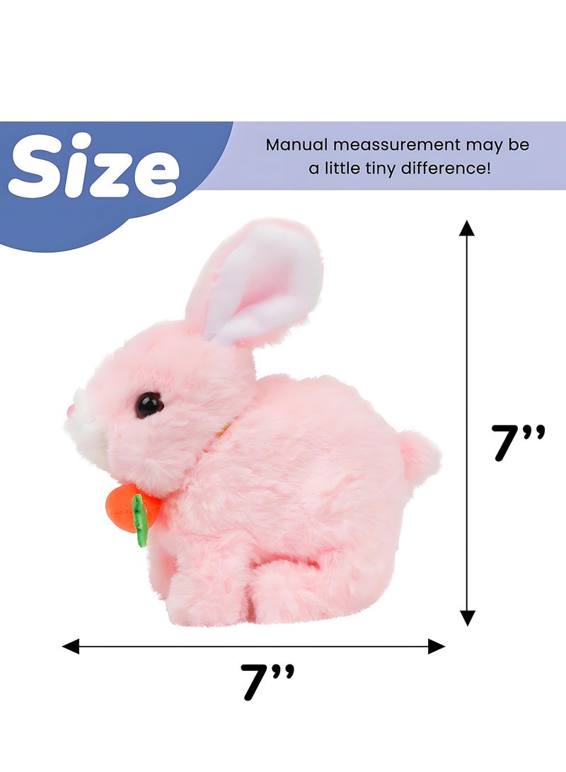 McDou Interactive Electronic Pet, Hopping Rabbit Plush Bunny Toy with Sounds Movements Animated Walking Wiggle Ears Twitch Nose Gift for Toddlers Birthday, Stuffed Animal Electric Gift - Image 5