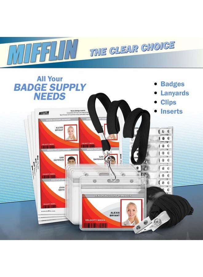 Mifflin-USA Flat Lanyards for ID Badges (Black, 36 Inch, 5 Pack), Comfortable Neck Straps - Image 4