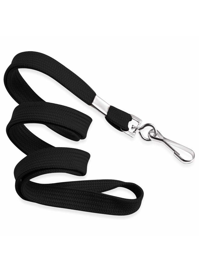 Mifflin-USA Flat Lanyards for ID Badges (Black, 36 Inch, 5 Pack), Comfortable Neck Straps - Image 1