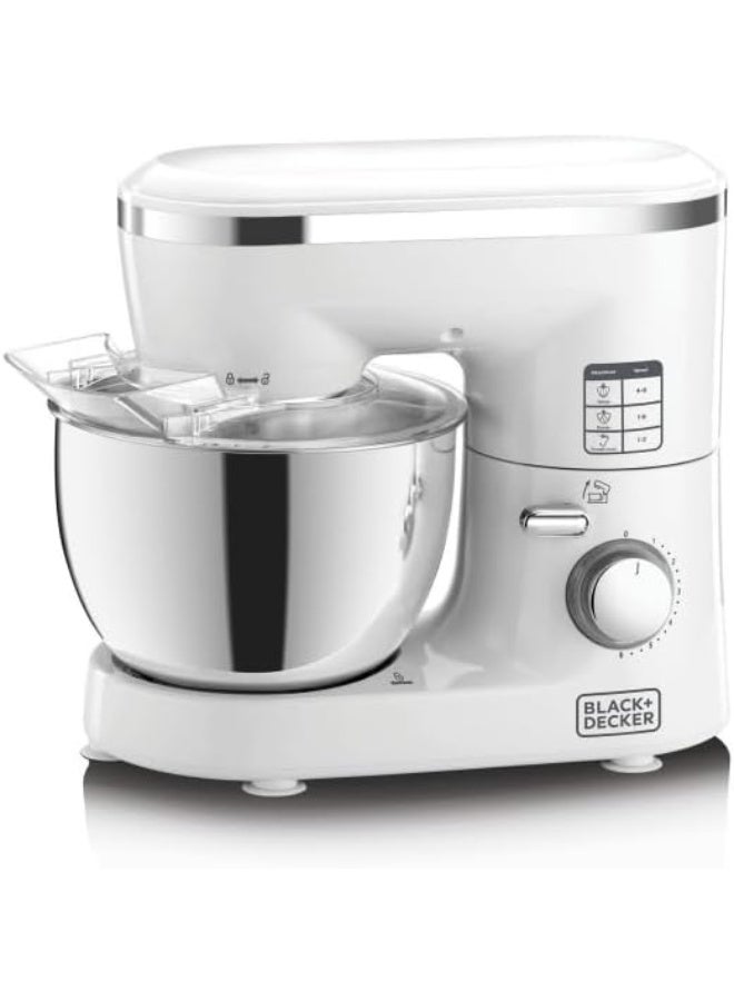 BLACK&DECKER Kitchen Stand Mixer Machine, 1000W Power, 4L Large Capacity, Stainless Steel Bowl, 6 Speed Settings for Perfect Baking Results, Easy Mixing & Kneading  - Image 3