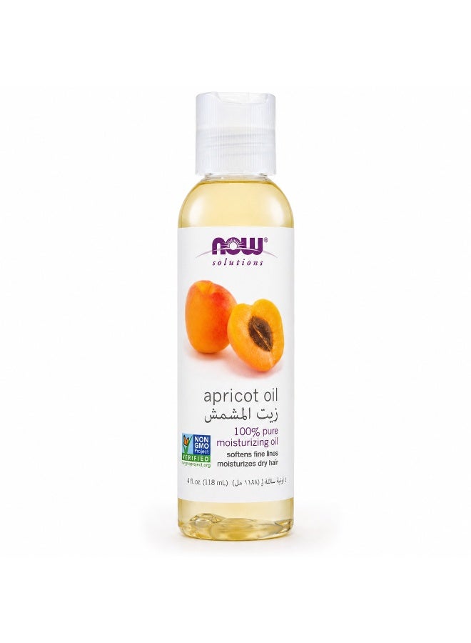 NOW Solutions Pure Apricot Kernel Oil 118ml for Moisturizing Skin and Dry Hair - Image 1