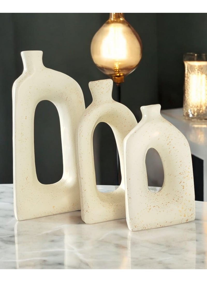 كلور زون بوتري طقم 3 مزهرية فخارية لديكور المكتب المنزلي va025 - Image 3