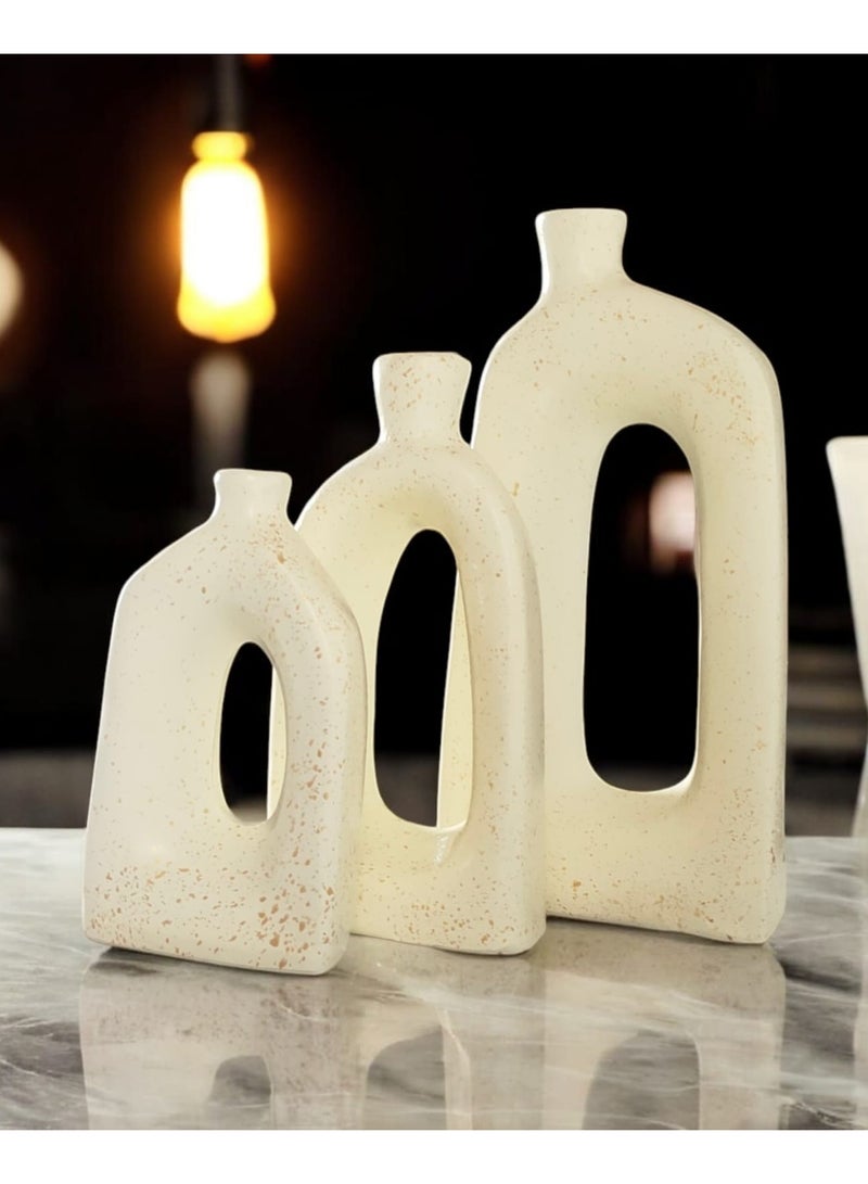 كلور زون بوتري طقم 3 مزهرية فخارية لديكور المكتب المنزلي va025 - Image 5