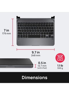 Brydge Brydge 11.0 Pro Wireless Keyboard with Trackpad,Compatible with iPad Pro 11-inch (1st, 2nd , 3rd Gen) (Space Gray)  - Image 3