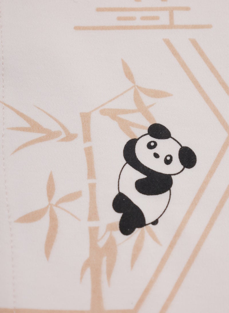 Baby Jumpsuit - Long Sleeve & Full-Length Cotton Blend Romper, Panda Print, Double Snap Front Closure - For 6–36 Months  - Image 5