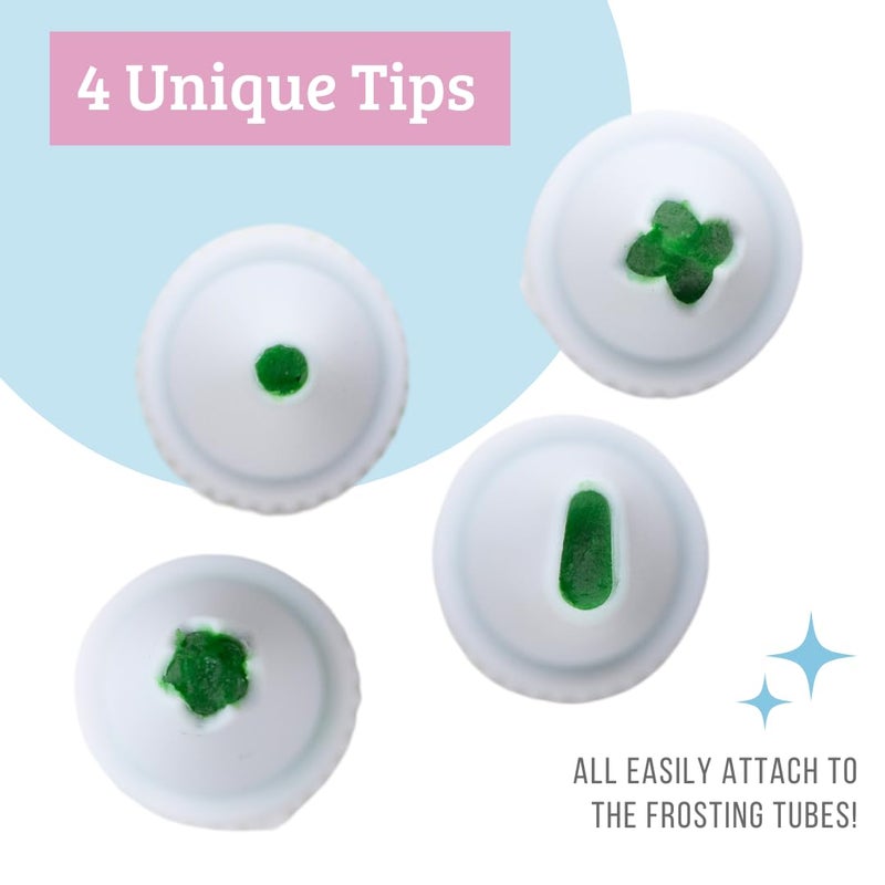 Sweets Indeed Christmas Cookie Decorating Kit – 11.31 oz | 3 Frosting Tubes (Red, Green & White) + 4 Decorating Tips + 2.5 oz Holiday Sprinkles for Christmas Cookies, Cupcakes & Cakes - Image 3