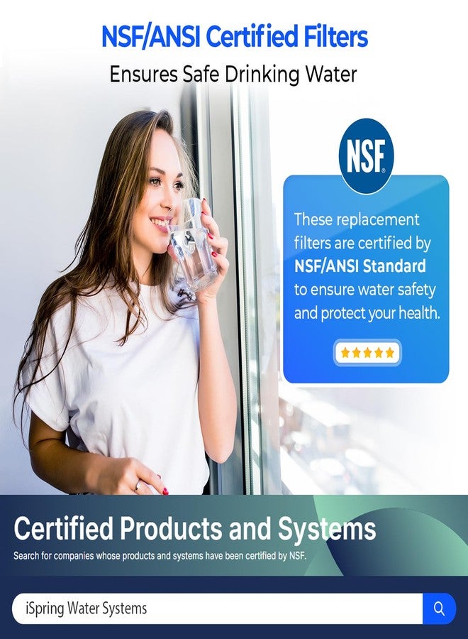 آي سبرينج خراطيش استبدال فلتر مياه الرواسب العالمي iSpring FP110X4 مقاس 10 × 2.5 بوصة، فلتر رواسب متعدد الطبقات 10 ميكرون، عبوة من 4 قطع - Image 2