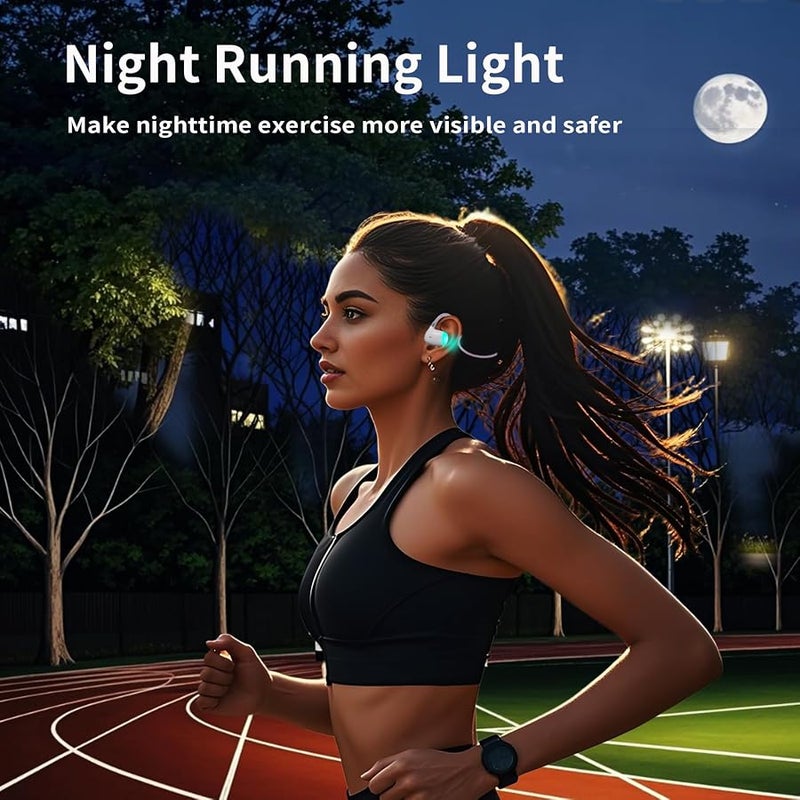 EJEAS X3 Air Conduction Sport Headphones, Bluetooth 5.3 Open-Ear Wireless Headphones with Night Running Light, Suitable for Night Running, Cycling, Sports (Purple) - Image 4
