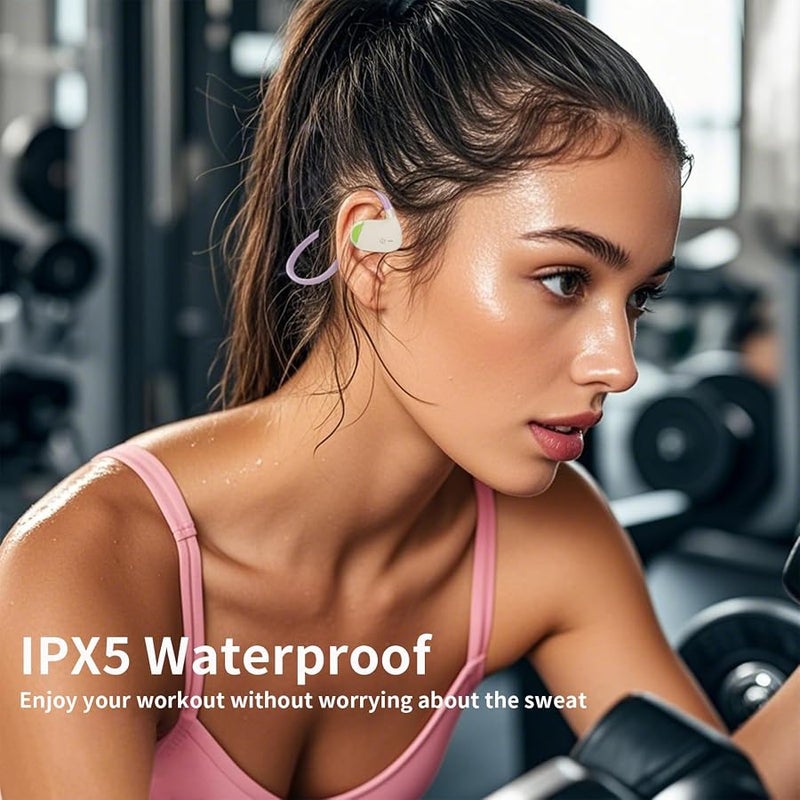 EJEAS X3 Air Conduction Sport Headphones, Bluetooth 5.3 Open-Ear Wireless Headphones with Night Running Light, Suitable for Night Running, Cycling, Sports (Purple) - Image 5