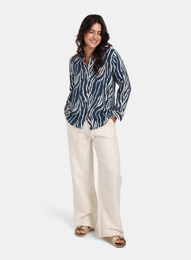 Clue Zebra Print Tencel Shirt  - Image 5