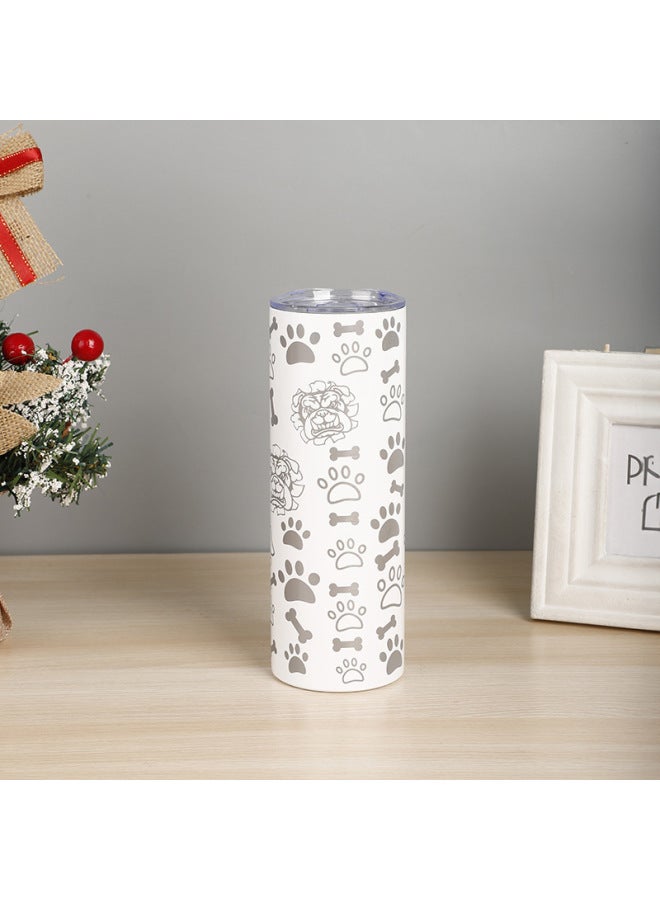 Thermos Cup Stainless Steel 304 Car Cup With Lid Straight Cup Insulation Cartoon Pattern Large Capacity Belly Cup