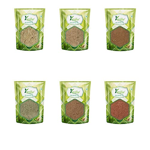 YUVIKA Combo Pack for Advance Hair Care Powders - Awla - Reetha - Shikakai - Jatamansi - Gudhal Phool - Bhringraj 450 Grams (75 Grams Each) - Image 1