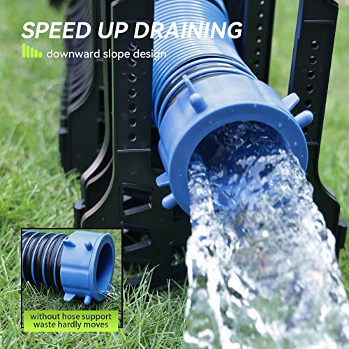 RVMATE RV Sewer Hose Support 10 Feet, Plastic Septic Hose Support Black, Easy to Set Up, Help Dumping Quickly and Securely, Comes with Gloves and Organization Strap - Image 4
