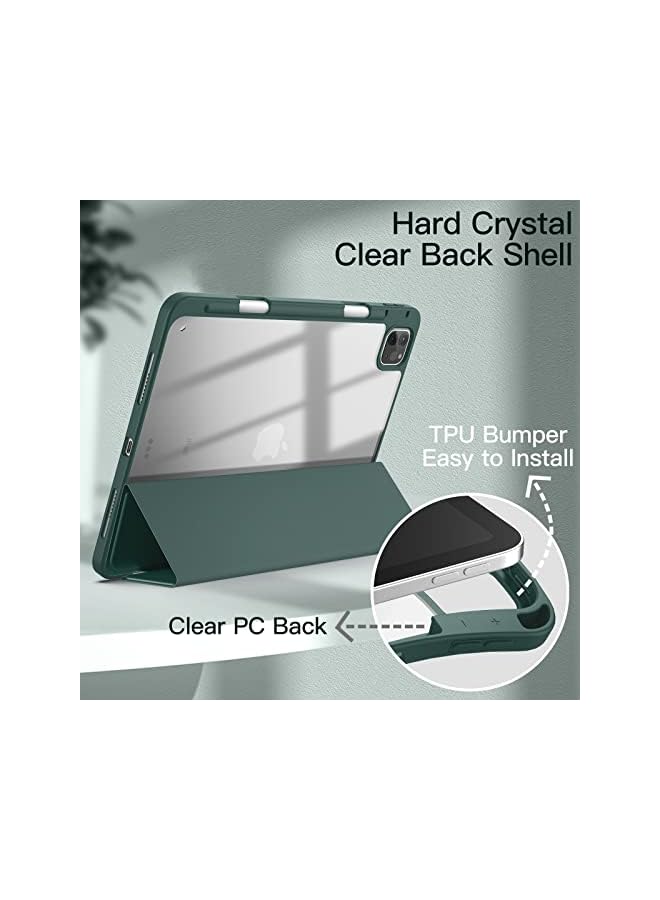 Jetech Case for iPad Pro 11 Inch (2021/2020/2018) with Pencil Holder, Clear Transparent Back Shell Slim Stand Shockproof Tablet Cover, Auto Wake/Sleep (Misty Blue) - Image 3