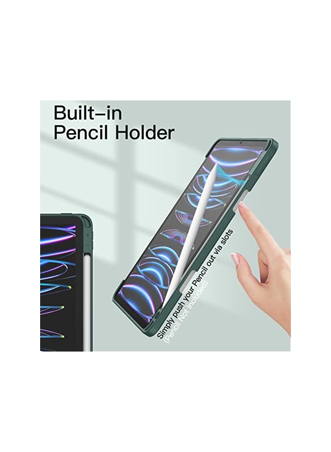 Jetech Case for iPad Pro 11 Inch (2021/2020/2018) with Pencil Holder, Clear Transparent Back Shell Slim Stand Shockproof Tablet Cover, Auto Wake/Sleep (Misty Blue) - Image 5