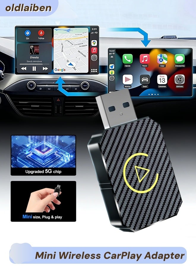 oldlaiben Wireless CarPlay Adapter 2 in 1,Mini Wireless Carplay Adapter Stable Smallest,Bluetooth Connection, Plug & Play, No Latency for iPhone & Android Auto for iPhone iOS 9+,Connection Fast & Stable - Image 1