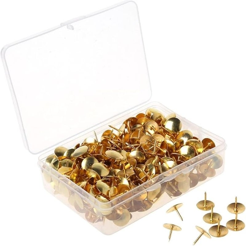دبابيس ذهبية 400 قطعة مسامير معدنية للوحات الفلين جدار الصور خرائط علامات - Image 2