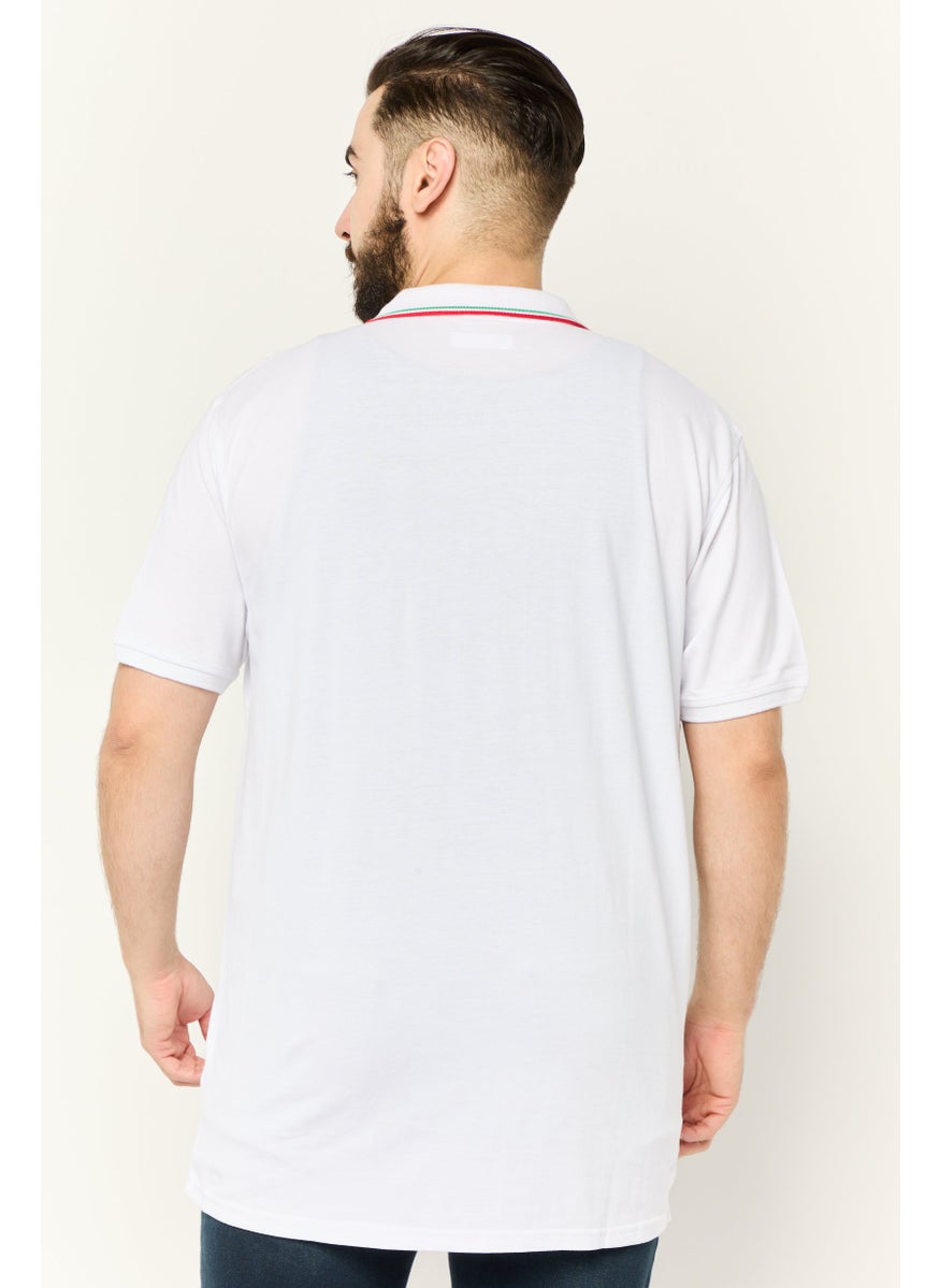 Scuderia Ferrari - Men Regular Fit Brand Logo Short Sleeve Polo Shirt, White - Image 1