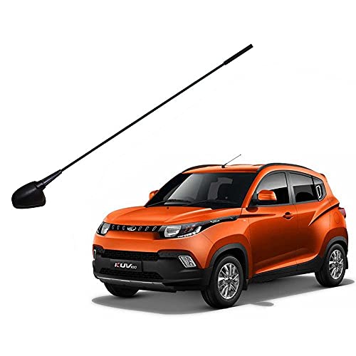 Auto Pearl - Vehicle Roof Mount Rubber Antenna Mast Flexible Car Antenna with Anti-Theft Design and Car Wash Safe - Black -KUV100 - Image 1
