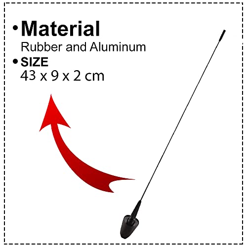 Auto Pearl - Vehicle Roof Mount Rubber Antenna Mast Flexible Car Antenna with Anti-Theft Design and Car Wash Safe - Black -KUV100 - Image 4