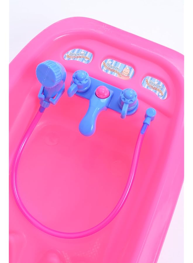 FUN MOMENT Bath Tub Doll With Multiple Tools Pink - Image 3