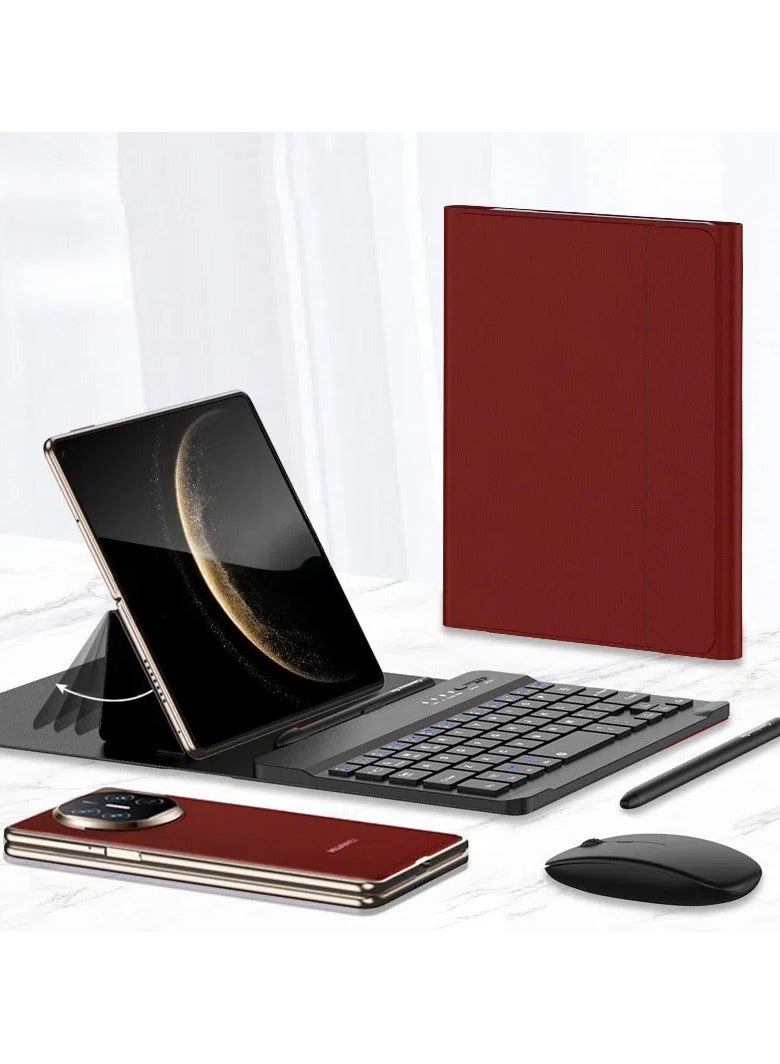 general Wireless Keyboard and Mouse Compatible with Samsung Galaxy Z Fold 5/6, Bluetooth Keyboard Wirelessly Connects with Leather Cover and Pen for Galaxy Z Fold 5/6 - Image 1