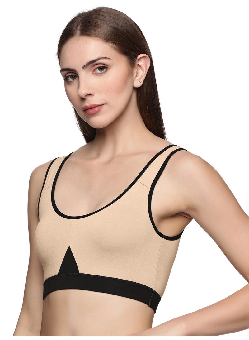 تينز لايفستايل حمالة صدر رياضية بدون أسلاك من Teens Lifestyle مصنوعة من القطن الممشط فائق النعومة والإيلاستين المطاطي بتغطية كاملة مع أشرطة أوسع - Image 2