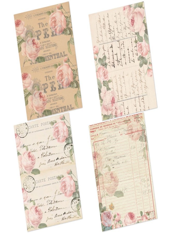 CrafTangles Decoupage Paper Pack - Vintage Rosette 2 (A4) - Image 1