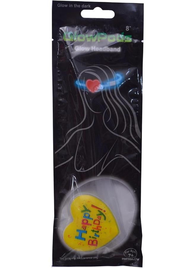 Glow Pods Hairpiece with Heart Sticker for Girls, Yellow - Image 1
