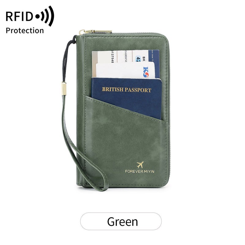 2025 new RFID anti-theft brush long zipper escort bag multi-functional travel ticket storage card bag - Image 1