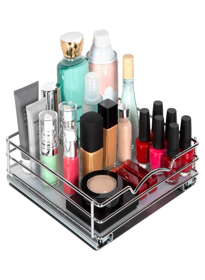 HOLDN’ STORAGE Pull Out Cabinet Organizer for Spices, Cans - Heavy Duty with Lifetime Limited Warranty- Pull Out Spice Rack- Cabinet Pull Out Shelf for Cans,Dishes, Etc, 10"W x 10"D x 2-1/8 H, Chrome - Image 4