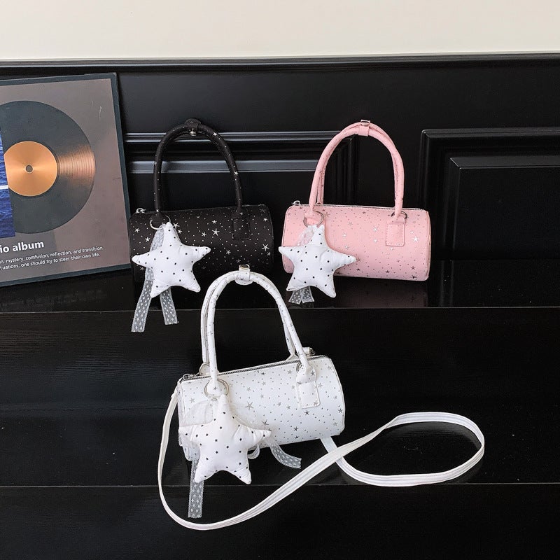 Women's Small PU Round Pillow Shoulder Bag Crossbody Handbag - Image 1