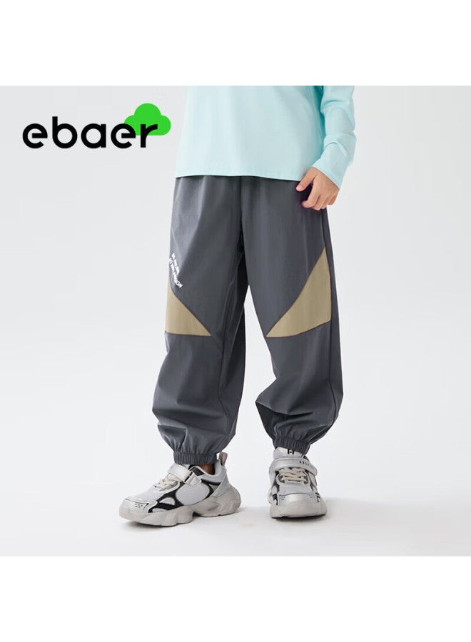 Ebaer Boys' Summer Lightweight Breathable Children'S Four-Way Stretch Sports Pants, Mosquito-Repellent Trousers, Dove Gray, Size 120 - Image 1