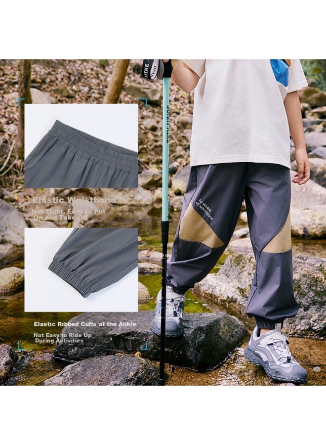 Ebaer Boys' Summer Lightweight Breathable Children'S Four-Way Stretch Sports Pants, Mosquito-Repellent Trousers, Dove Gray, Size 120 - Image 2