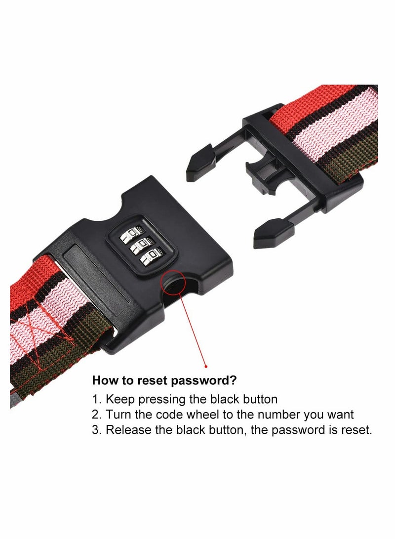 Excefore Luggage Straps, Suitcase Belts with Buckle, Combination Lock, 2Mx5cm Adjustable PP Travel Packing Accessories 2 Pcs - Image 2