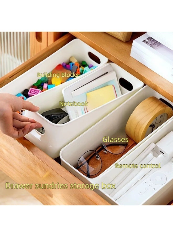 10Pcs Long Stackable Drawer Storage Organizer Bins with Handles, Durable Plastic Divider Trays, Space Saving Cabinet Organizer for Kitchen Tableware, Socks, Cosmetics, Hair Accessories, Tea Bags & Household Sundries - Image 5